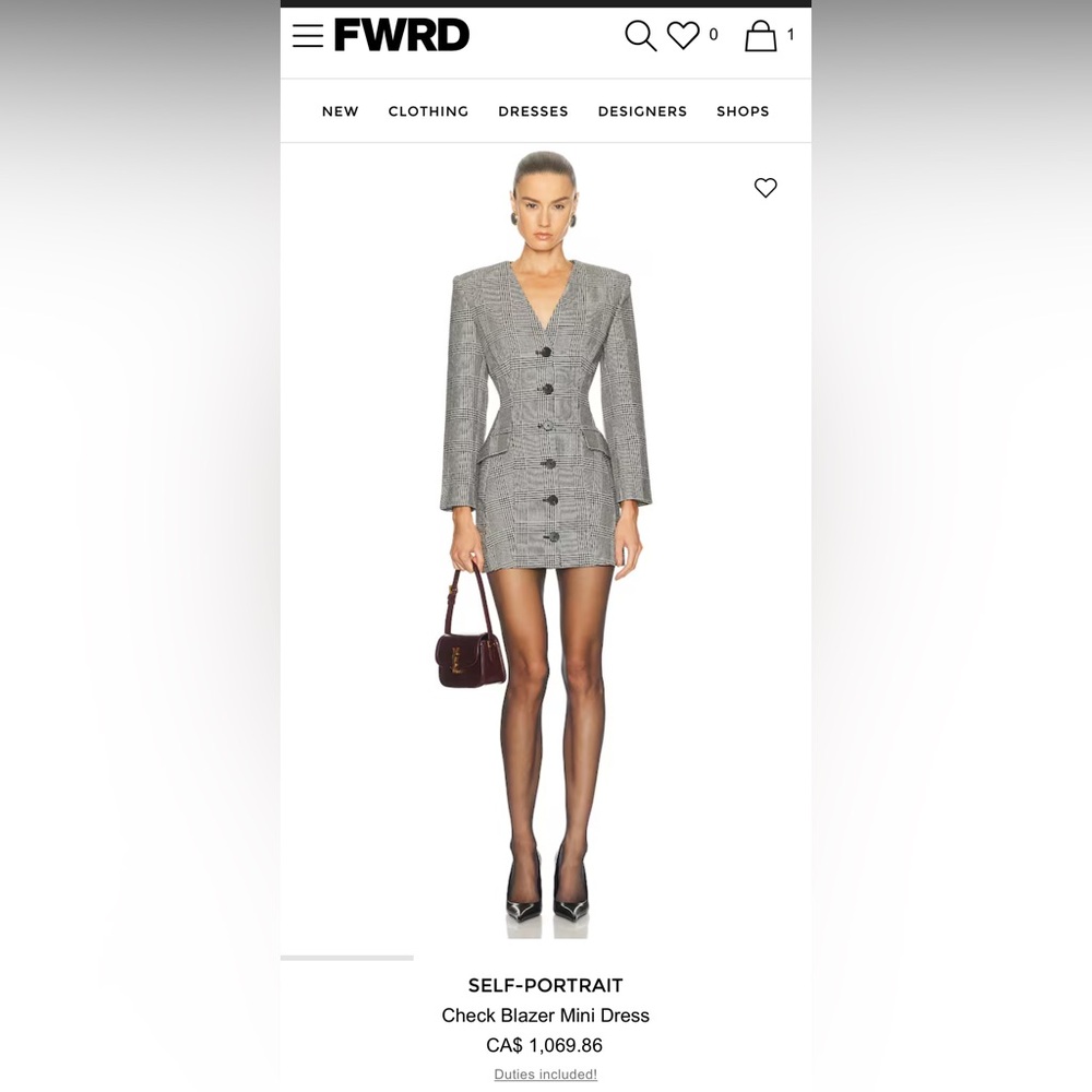 SELF-PORTRAIT
Check Blazer Mini Dress - Picture 9 of 9